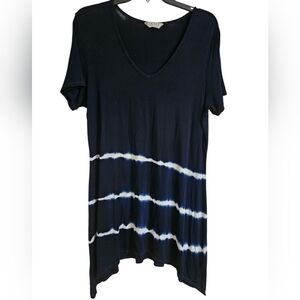TRYST Tie Dye V-Neck Soft Lightweight Rayon Spandex Sharkbite Dress Sz XL
